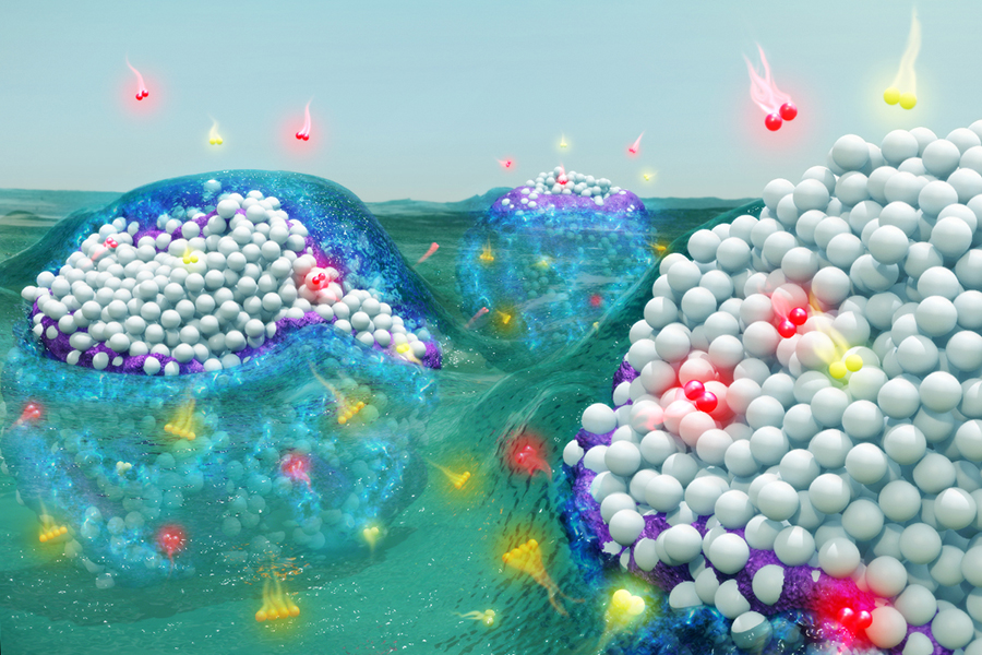 Illustration of solvents spontaneously react with metal nanoparticles 