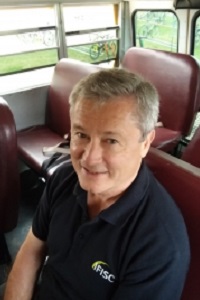 man sitting in a bus