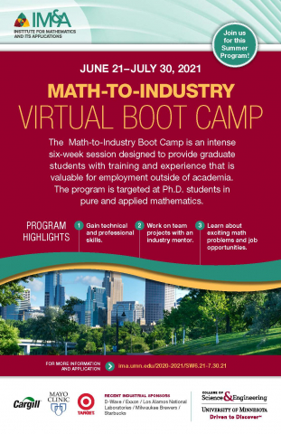 2021 Math-to-Industry Boot Camp poster