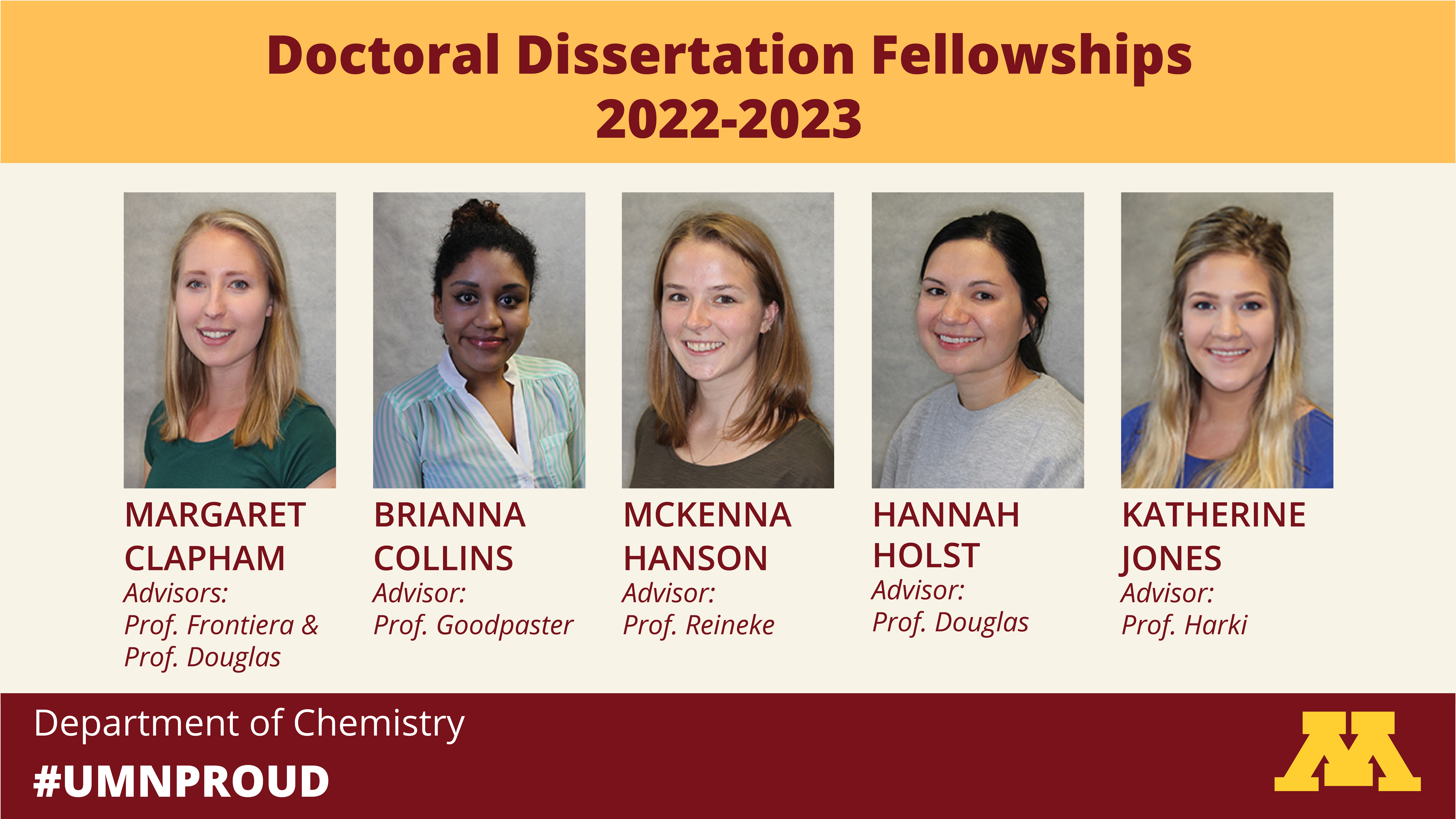2022 Doctoral Dissertation Fellowship recipients 