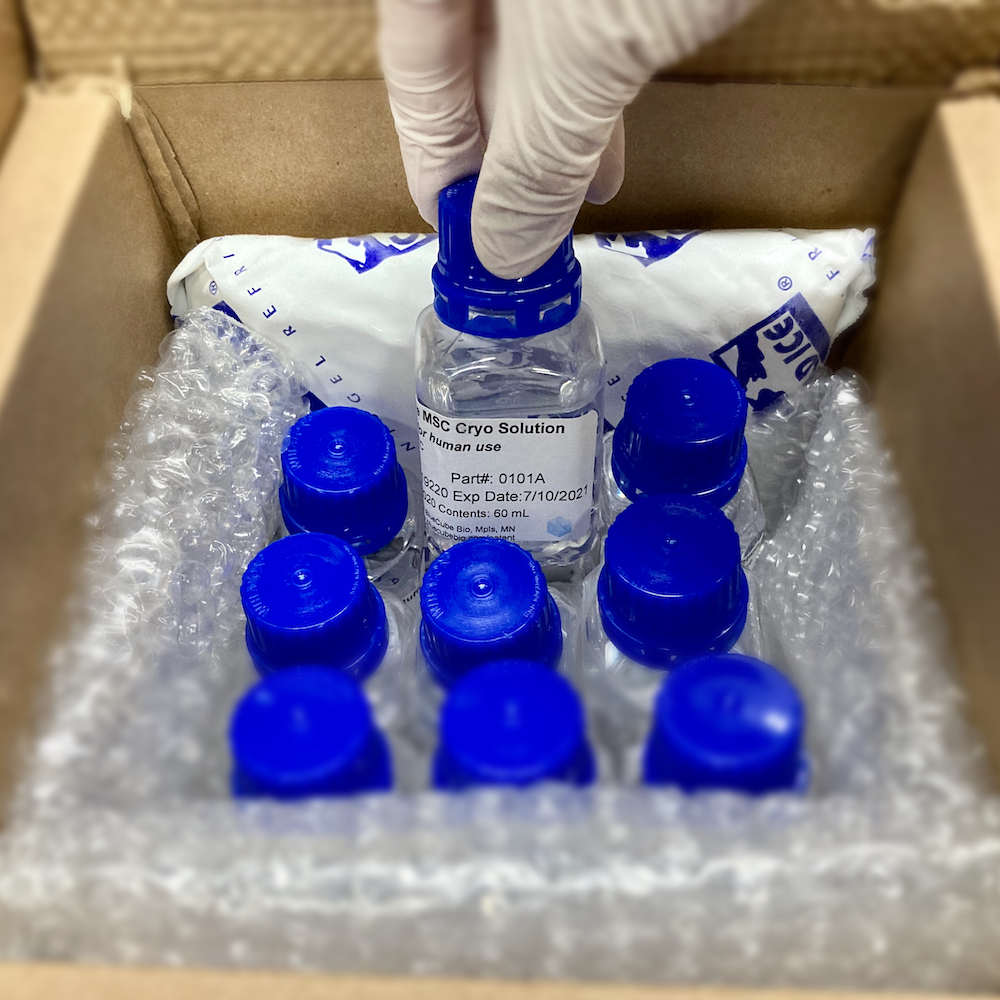 BlueCube Bio mCube product in a box