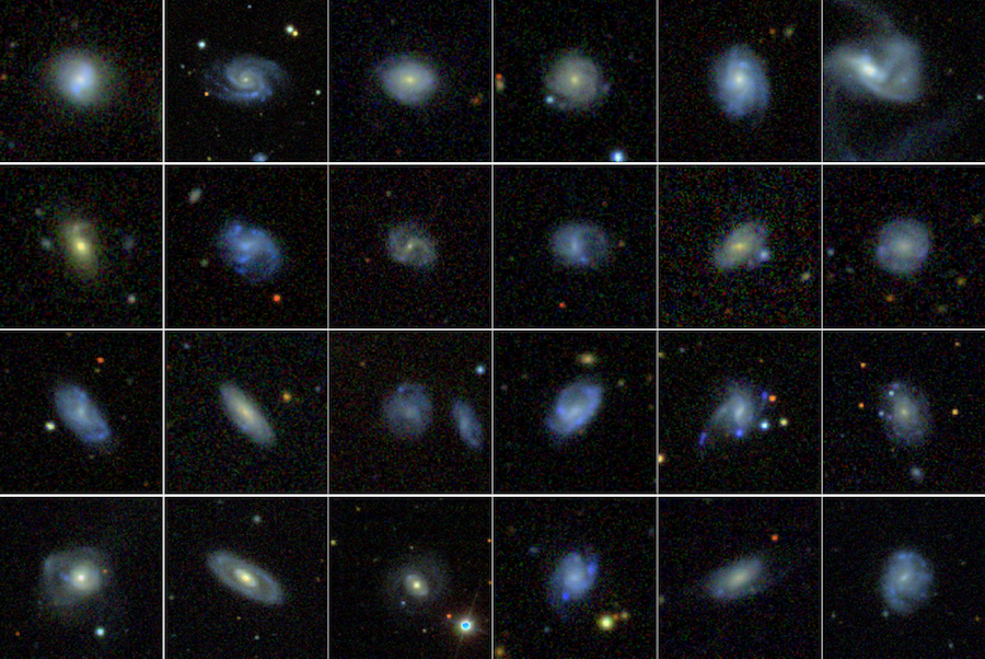 A grid of galaxy photos