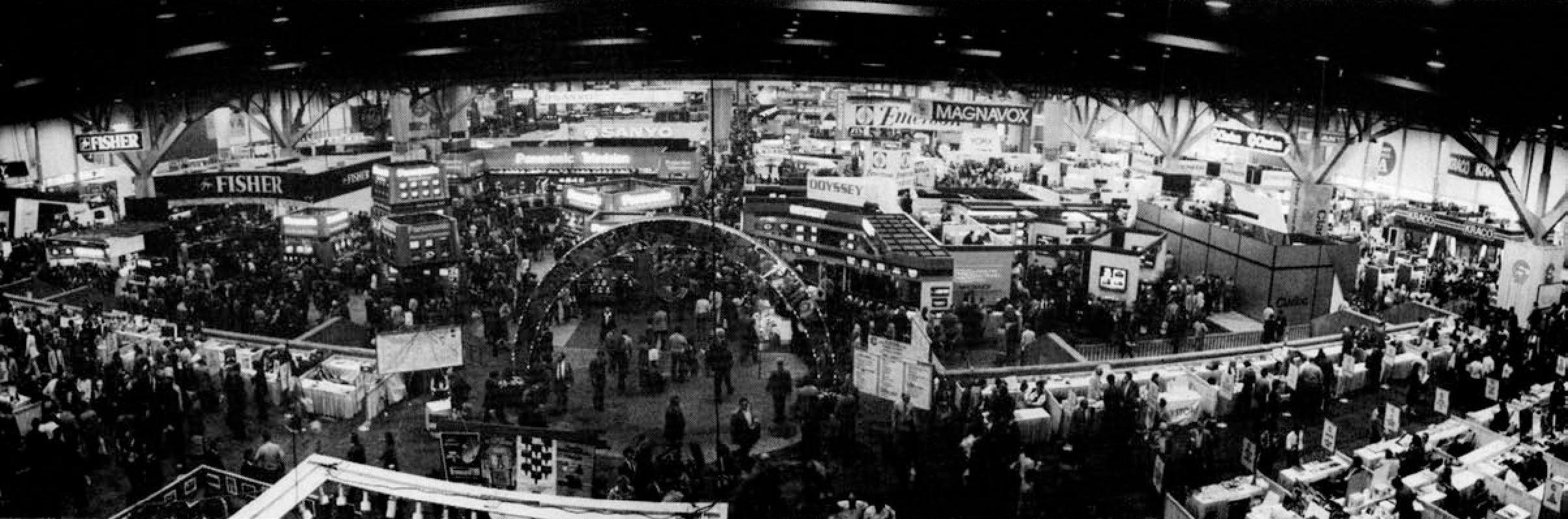 1983 expansive shot showing the large Winter Consumer Electronics Show and the emphasis on gaming.