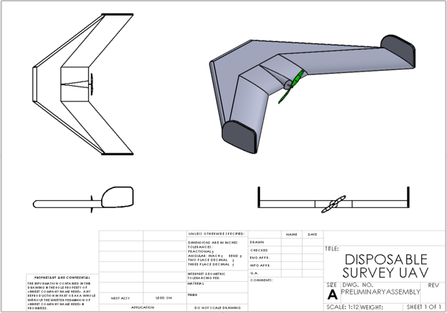 Disposable survey UAV model design