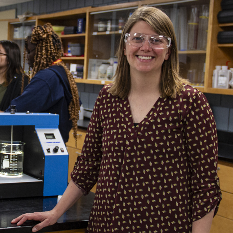 Erin Surdo in environmental student teaching lab
