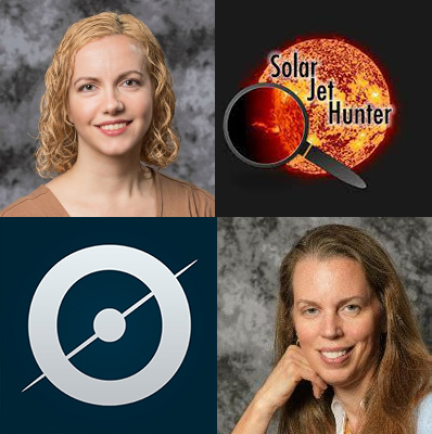 Lindsay Glesener, Solar Jet Hunter logo, Zooniverse Logo, Lucy Fortson