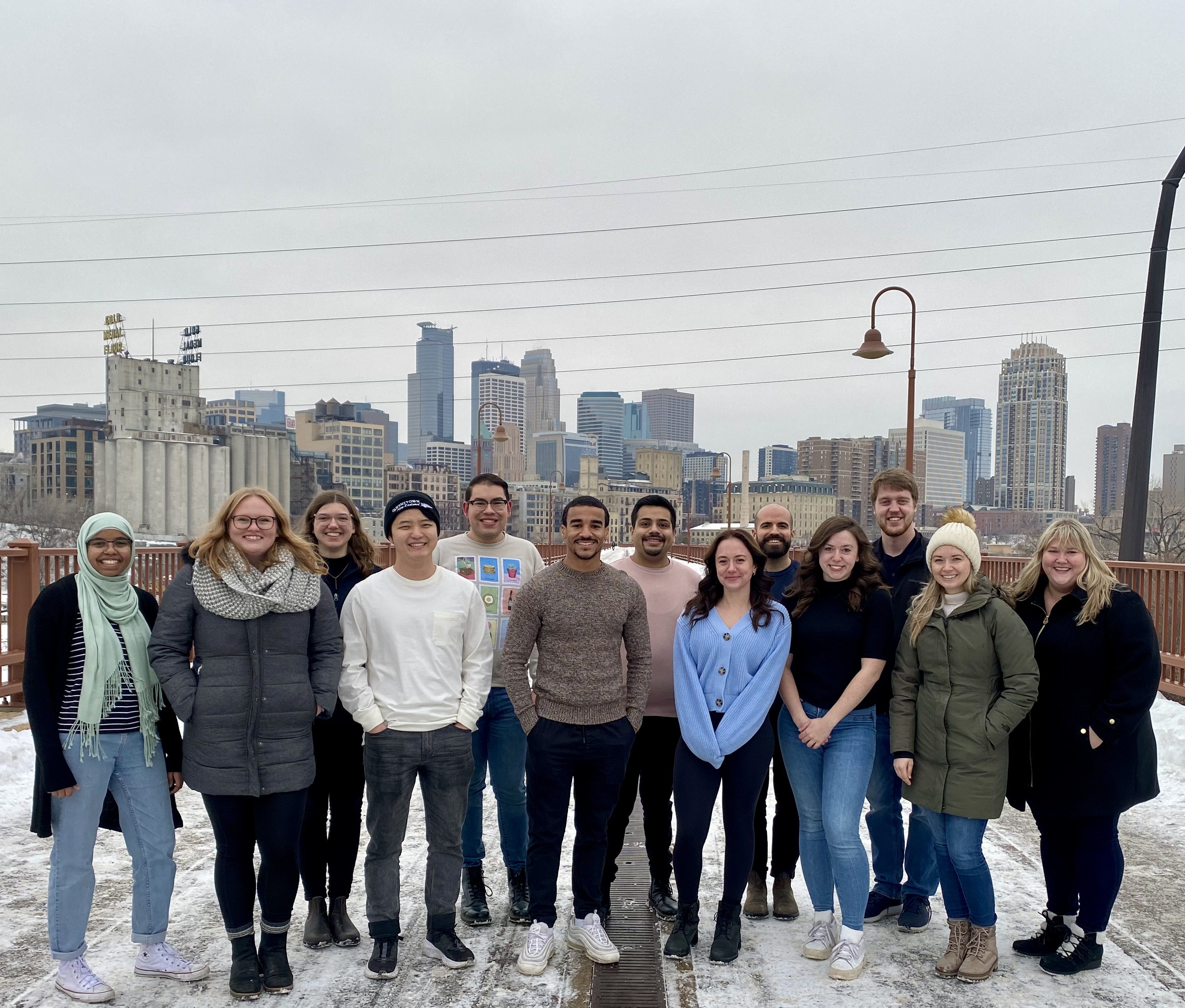 Photo of The Roberts Group outside in a snowy cityscape environment.