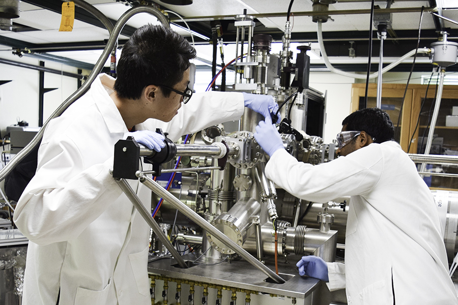 Researchers working at the Materials Research Science and Engineering Center