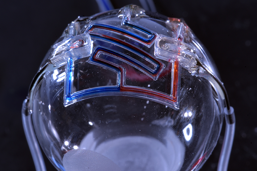 3D printed microfluidic sphere