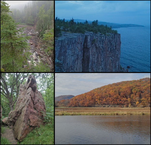 collage of four landcape photos in Minnesota