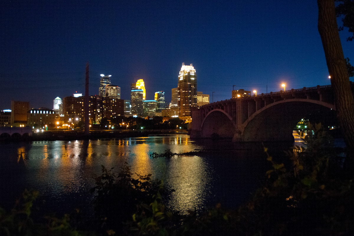 Minneapolis skyline at night 