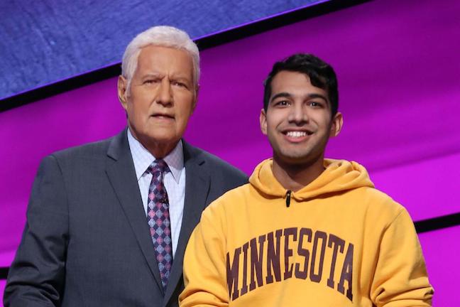 CSE student Nibir Sarma on Jeopardy! with host Alex Trebek
