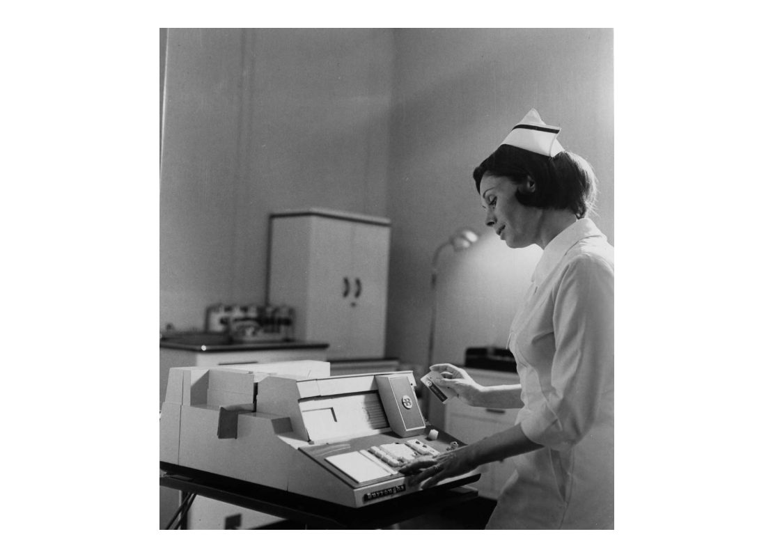 Figure 3: Nurse using punch cards (date unknown).
