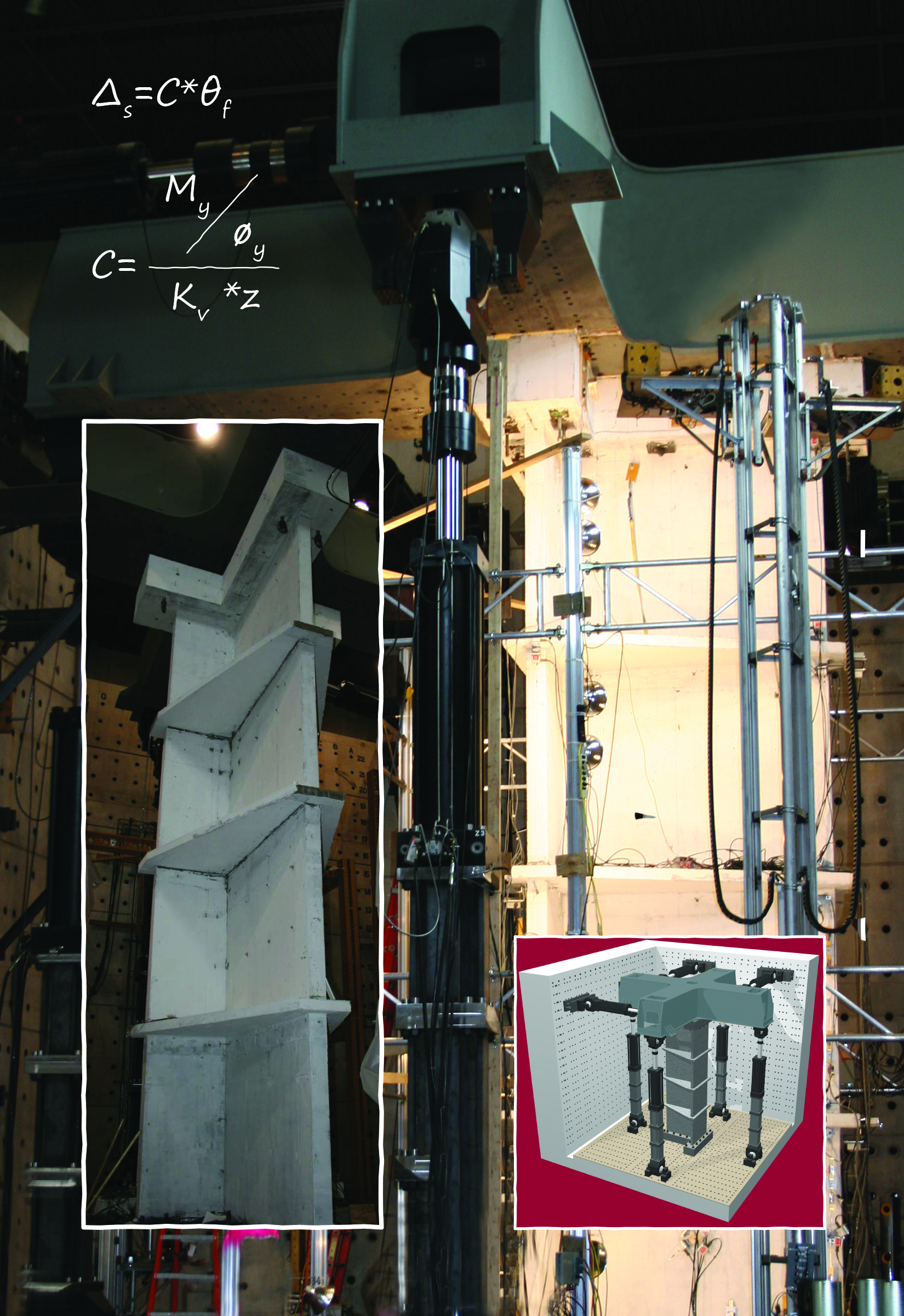 Image of reinforced concrete walls in the UMN MAST Laboratory