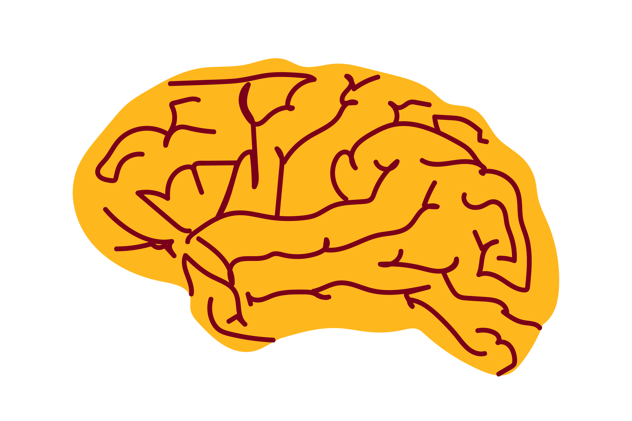 Gold brain illustration