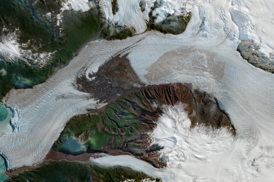 Satellite image of Amalia Glacier in Patagonia