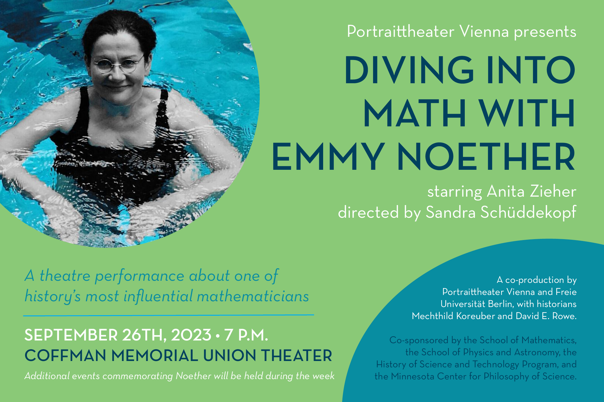DIVING INTO MATH  WITH EMMY NOETHER: A theatre performance about one of history’s most influential mathematicians