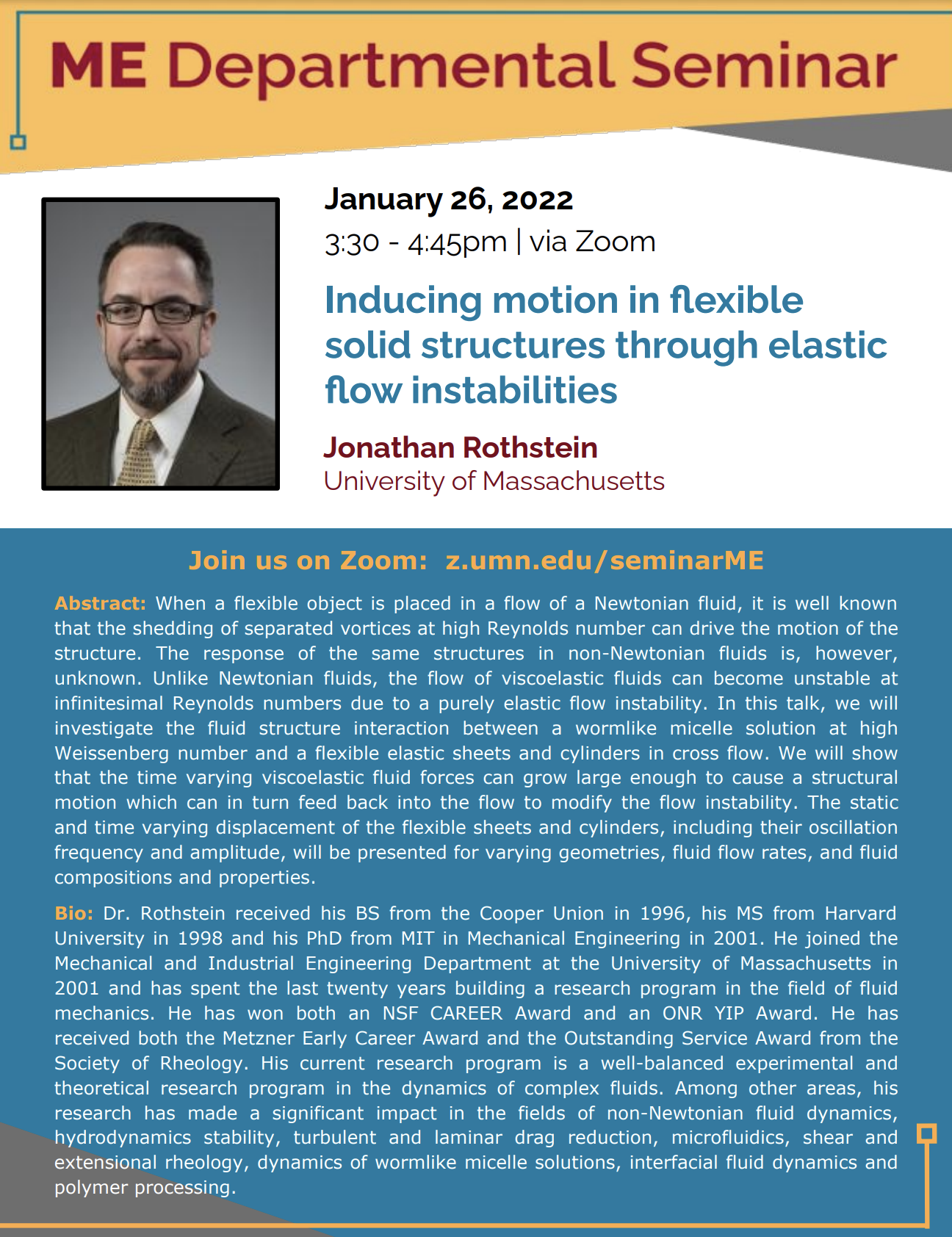 Jonathan Rothstein Departmental Seminar Flyer