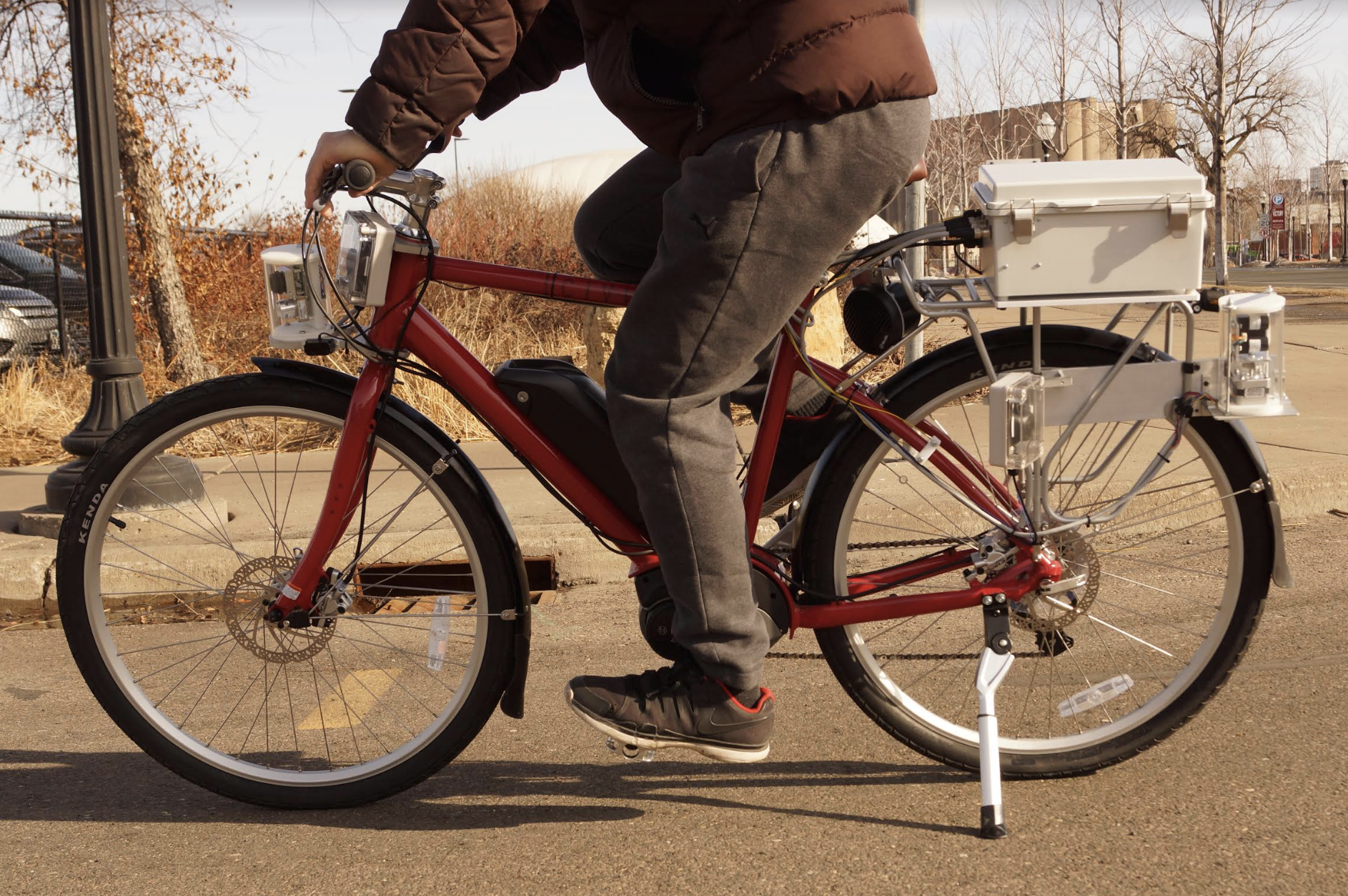 Sensors on a bicycle to detect nearby vehicles