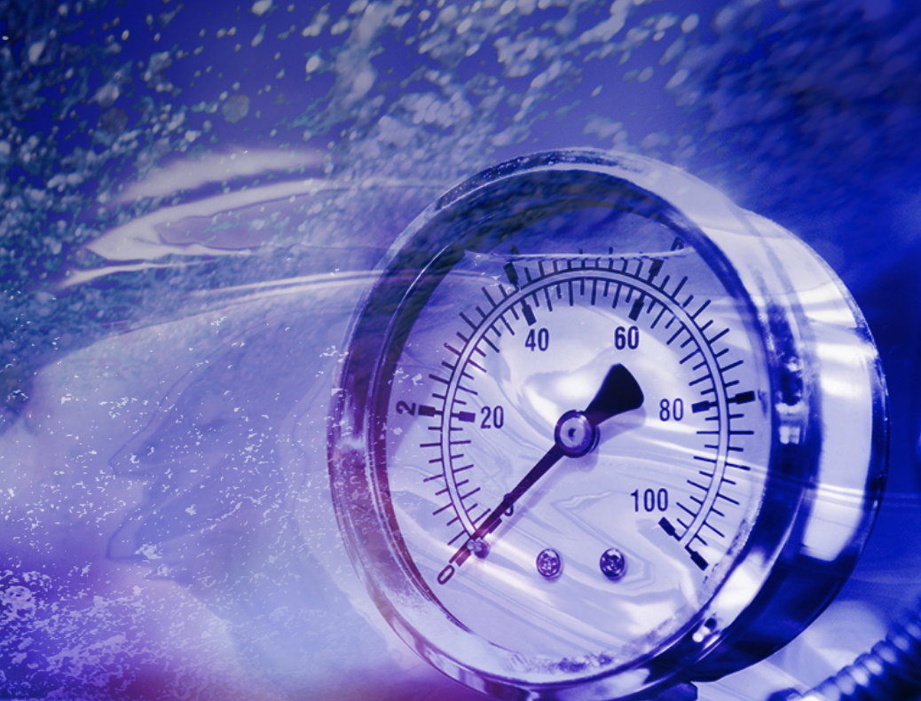 Image of a gauge for water pressure
