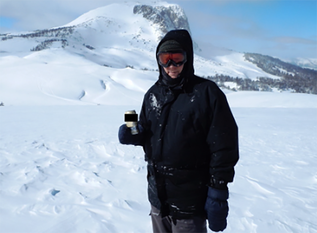 Professor Timothy Swager enjoying the mountain snow