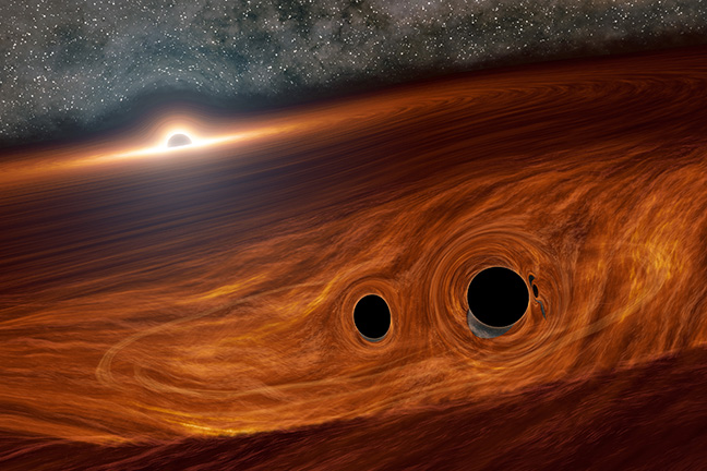 Black hole merger illustration