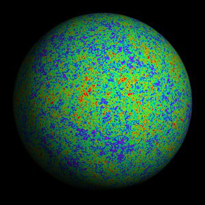 Cosmic microwave background on the celestial sphere.