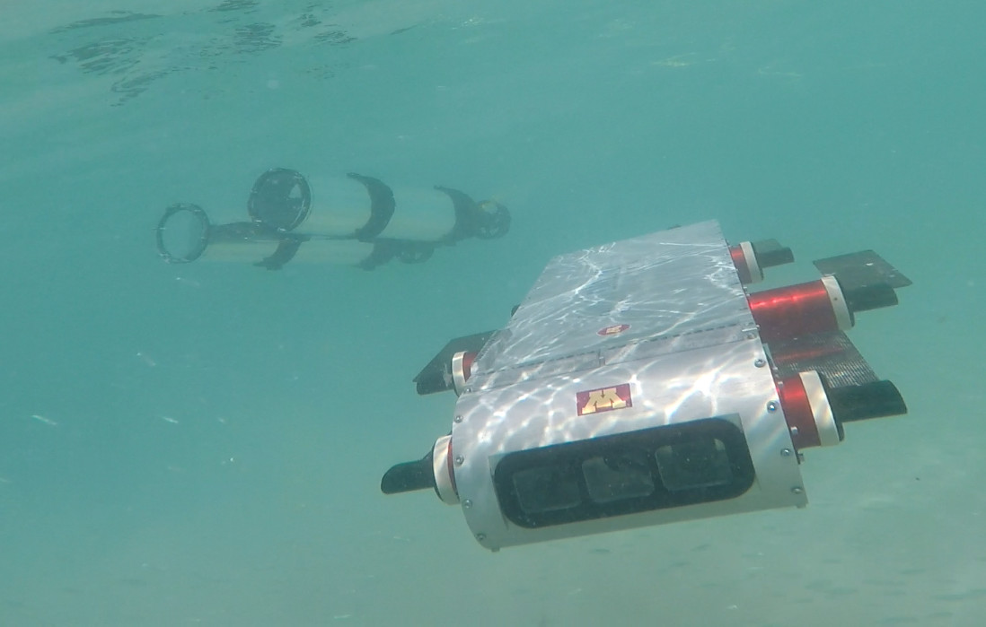 Underwater robot explores the pool at the University of Minnesota