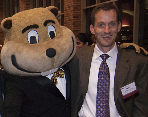 Jeff Dean and Goldy at Leadership event 2013