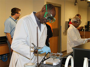 participant participating in chemistry activity