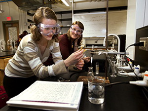 faculty and student in a chemistry lab