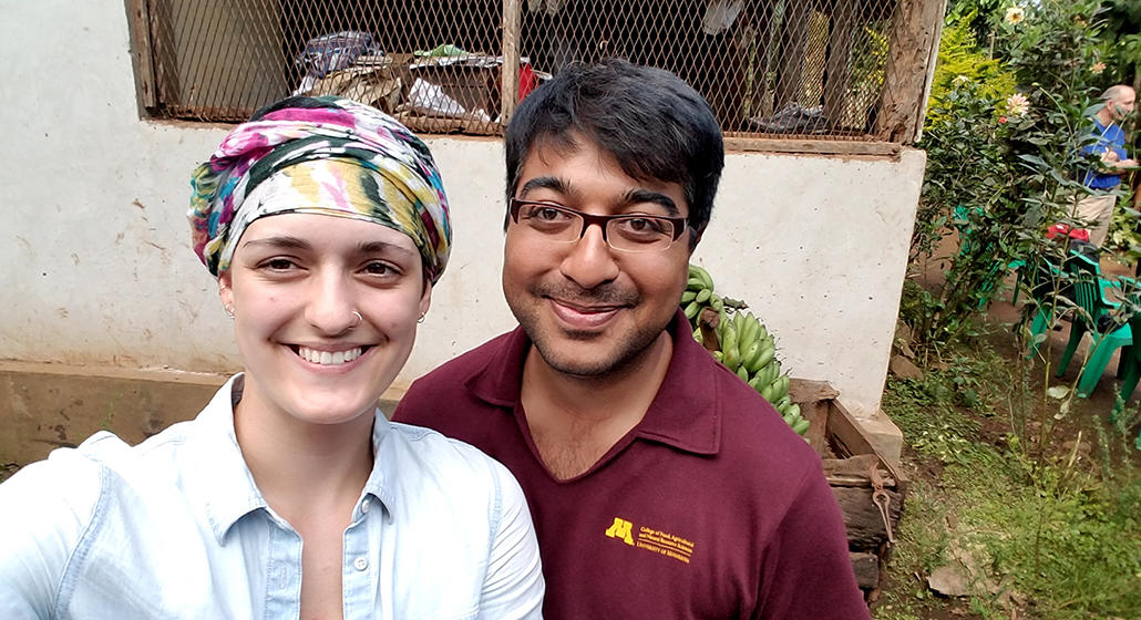 Student and mentor smiling in a photo taken in Africa