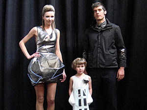 fashion models in solar-powered clothes