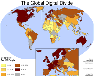 Global digital divide map