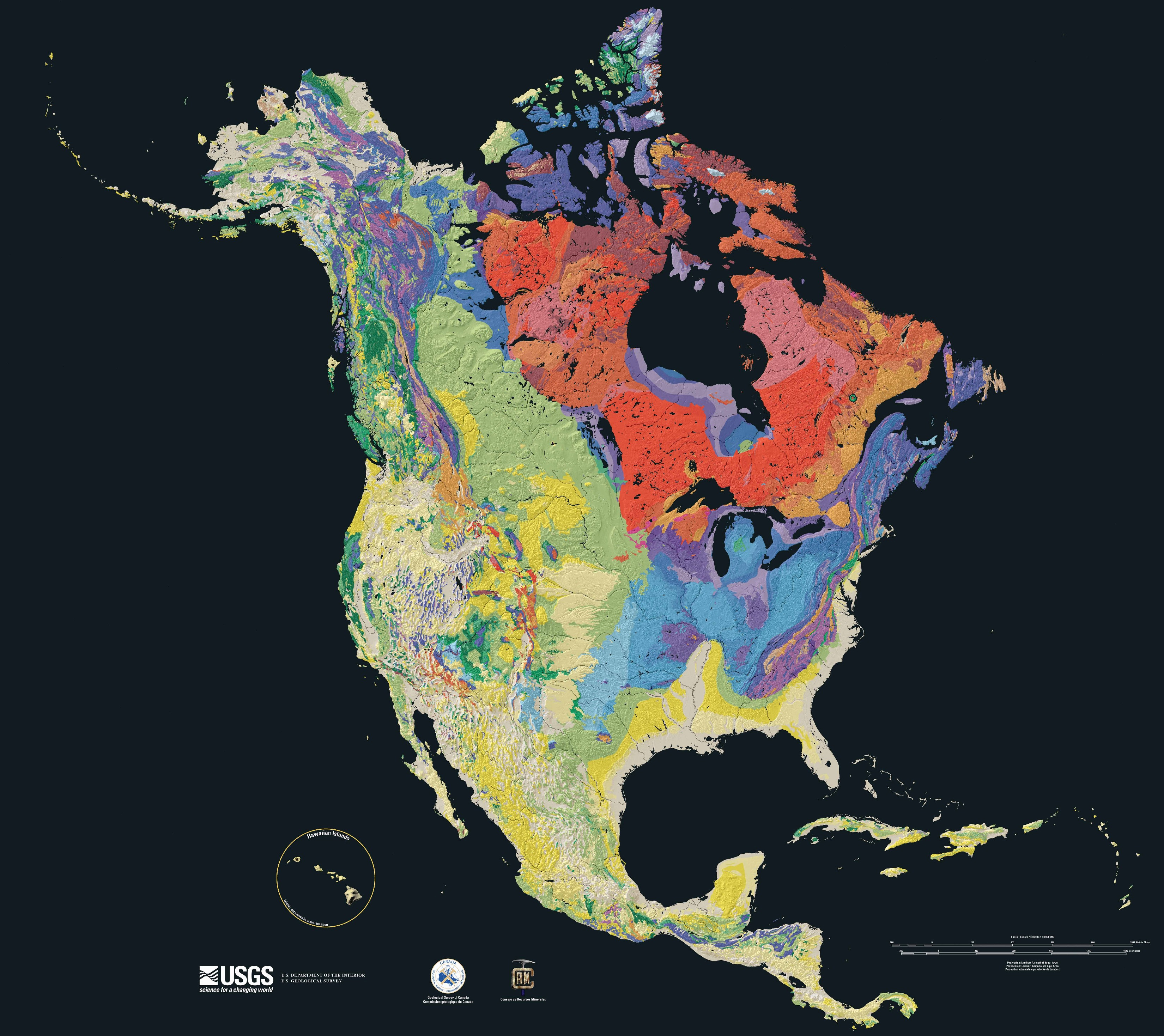 USGS geologic map of North America