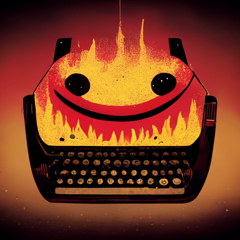 happy_typewriter_in_fiery_hellscape