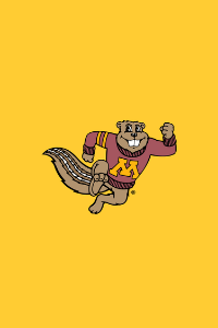 Goldy Gopher on a gold background