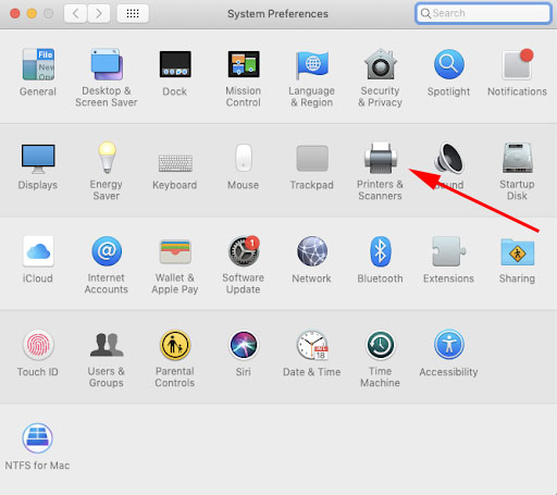 Open up System Preferences and click Print & Scan