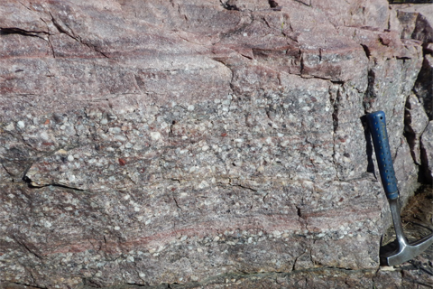 Outcropping of Sioux Quartzite from the Precambrian of Rock County, Minnesota.