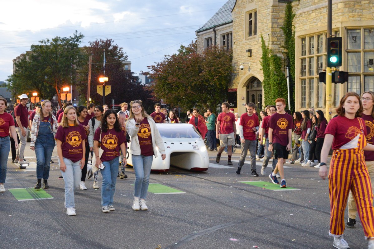 Solar car in the homecoming parade