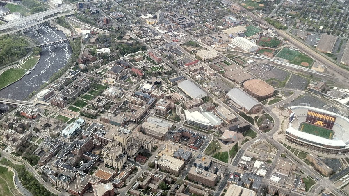 UMN Twin Cities campus, aerial view