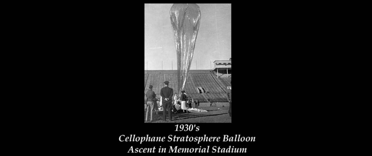 Cellophane Stratosphere Balloon Ascent in Memorial Stadium