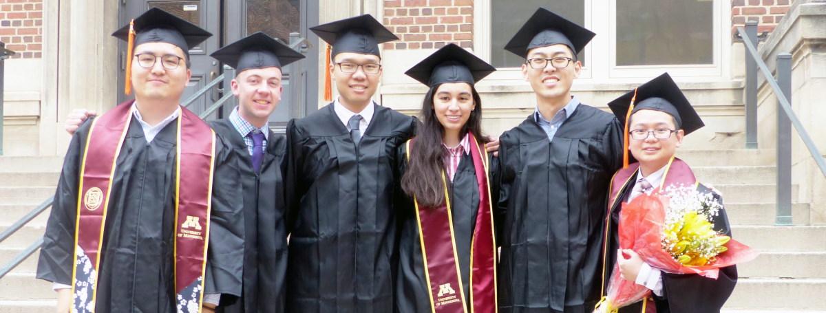 Six undergraduates posing before graduation
