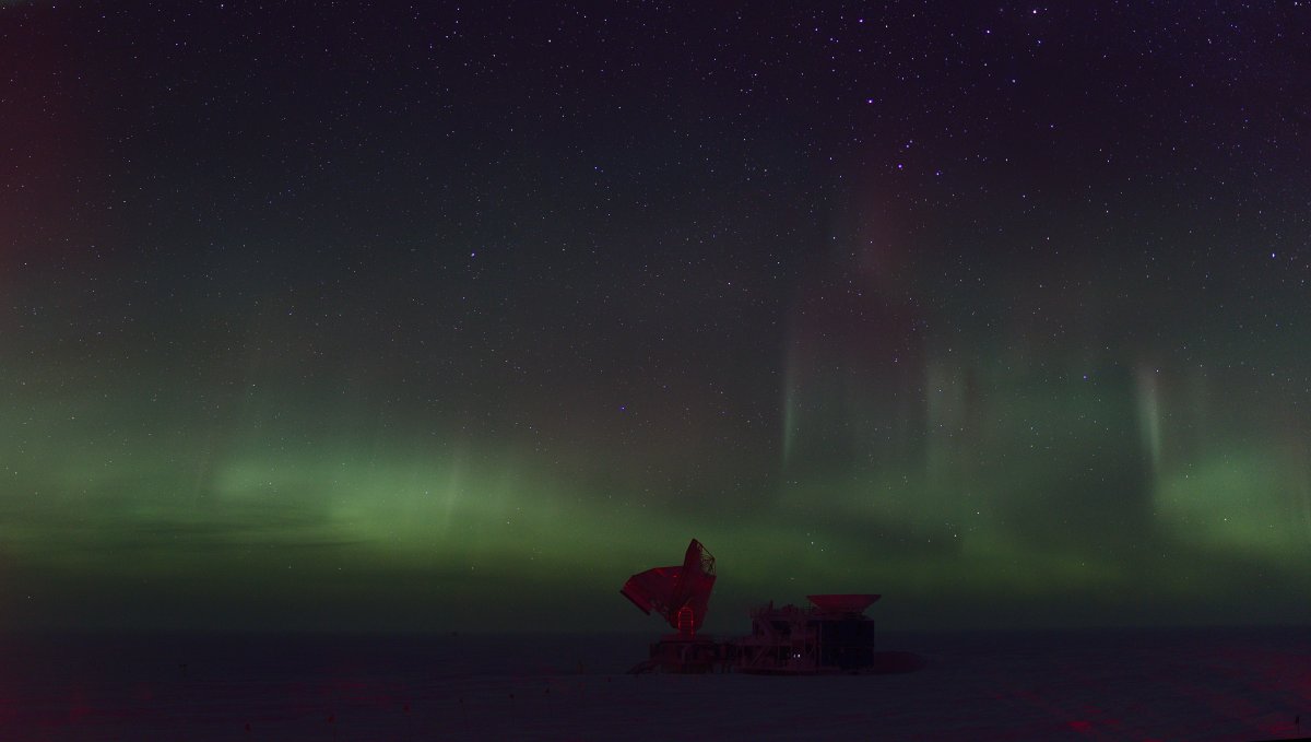An aurora in the sky above the BICEP Array 