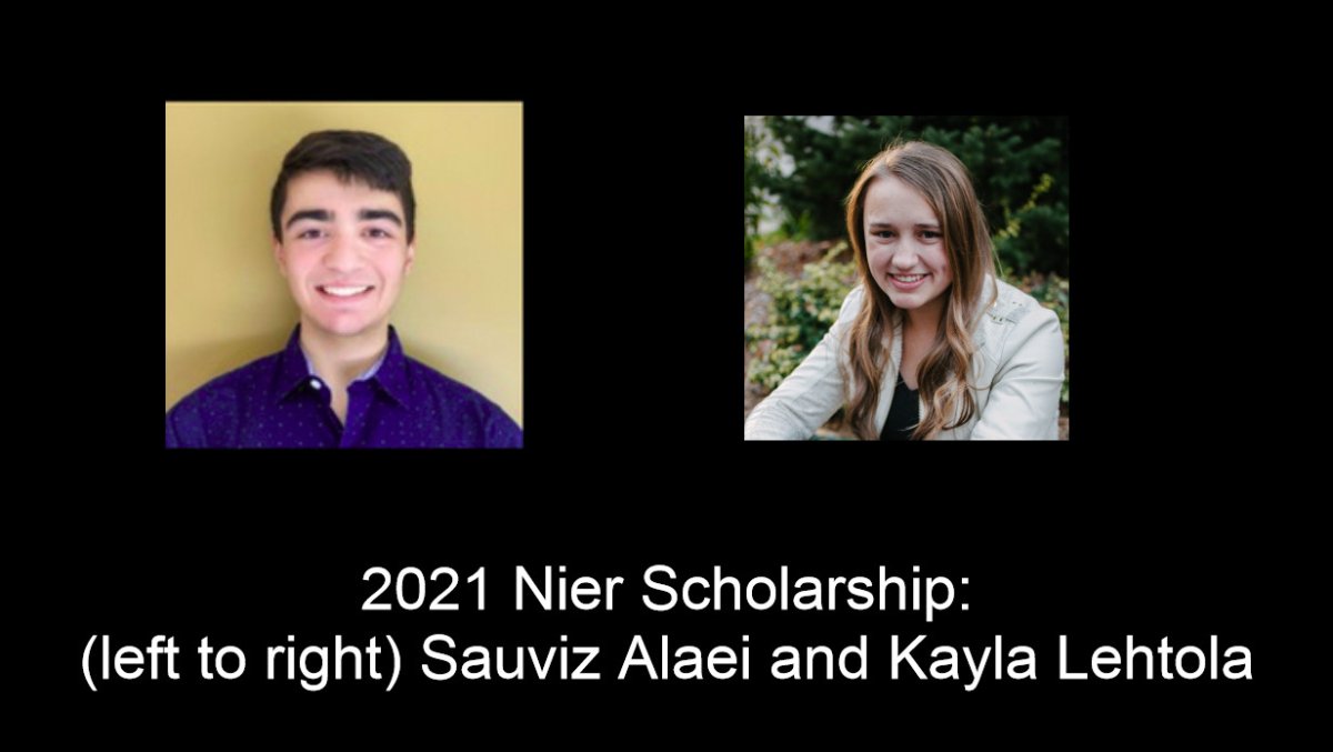 2021 Nier Scholarship recipients