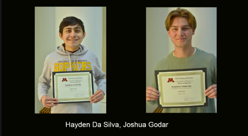 Hayden Da Silva and Joshua Godar, Kaufmanis Scholarship recipients