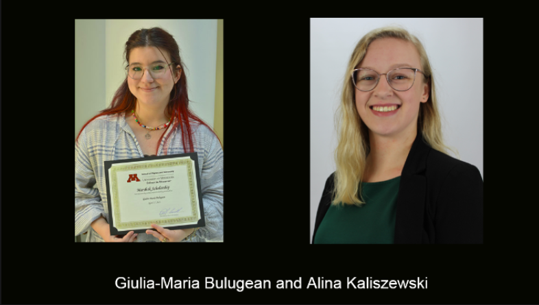 Giulia-Maria Bulugean and ​​​​Alina Kaliszewski, 2023 Marshak Scholarship recipients