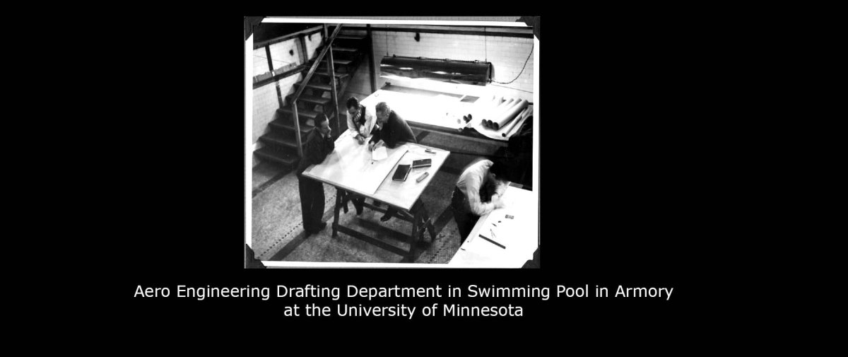 Aero Engineering Drafting Department in Swimming Pool in Armory at the University of Minnesota