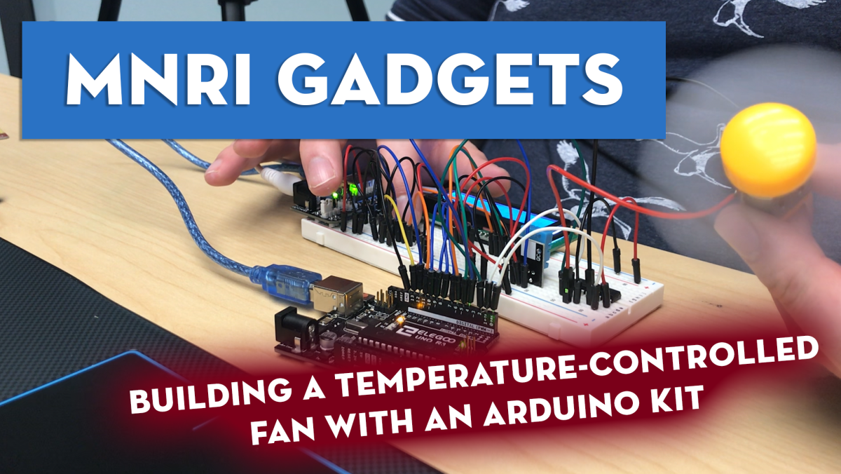Thumbnail for youtube video, buiding a temperature controlled fan with an arduino kit