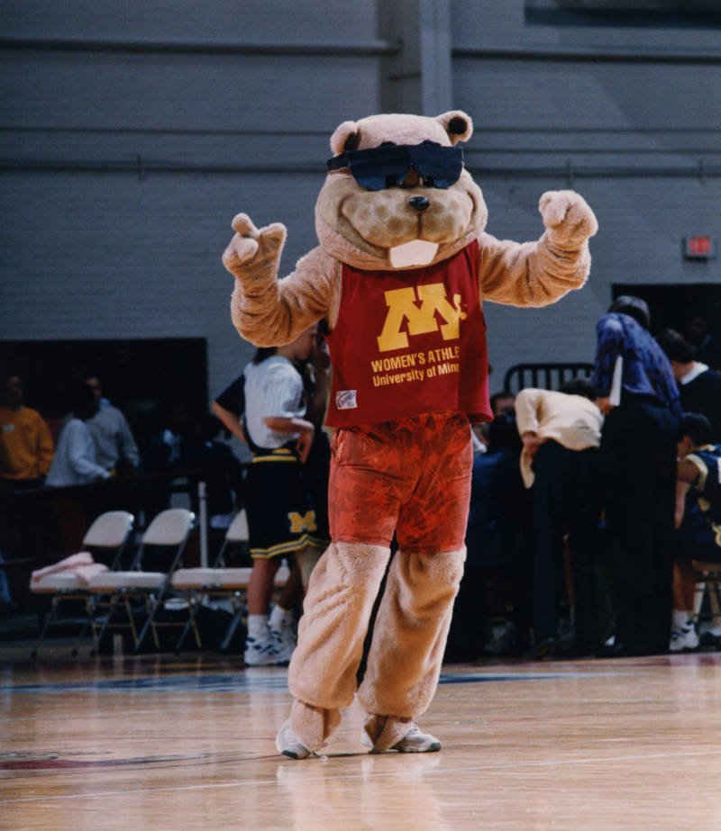 1990 Goldy sports sunglasses and a women's athletics tank top at a basketball game